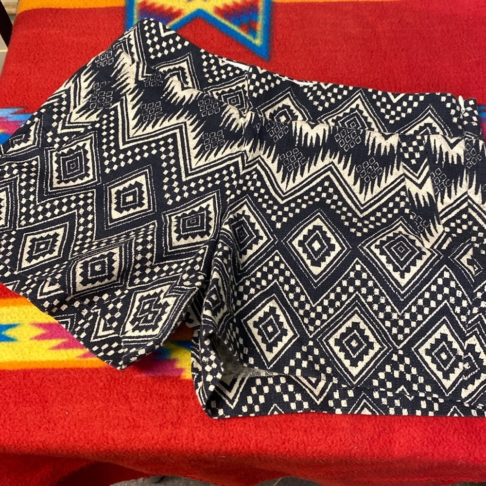 J. Crew Aztec Black and White Shorts Size 6